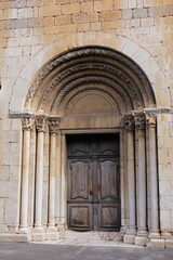 entrance to the church, Espira de l'Agly, France