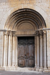 Portal of the church of Espira de l'Agly; old church door