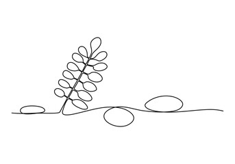 Flower. One line drawing vector illustration.