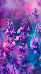 Purple flowers with blurry background.
