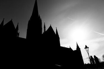 Colossal Salisbury Cathedral on a clear day