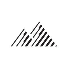 Abstract icon of mountain lines simple 3d modern logo. Great for finance, fortune 500 company, consulting firm etc