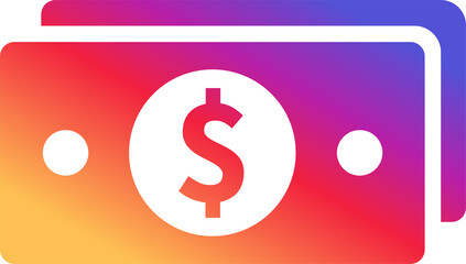 Instagram Cash Icon for Finance and Economy Instagram Gradient App