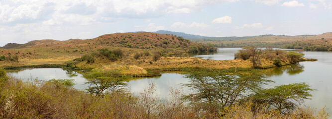 Arusha Nationalpark mit Momella See, Tansania, Ostafrika, Panorama 