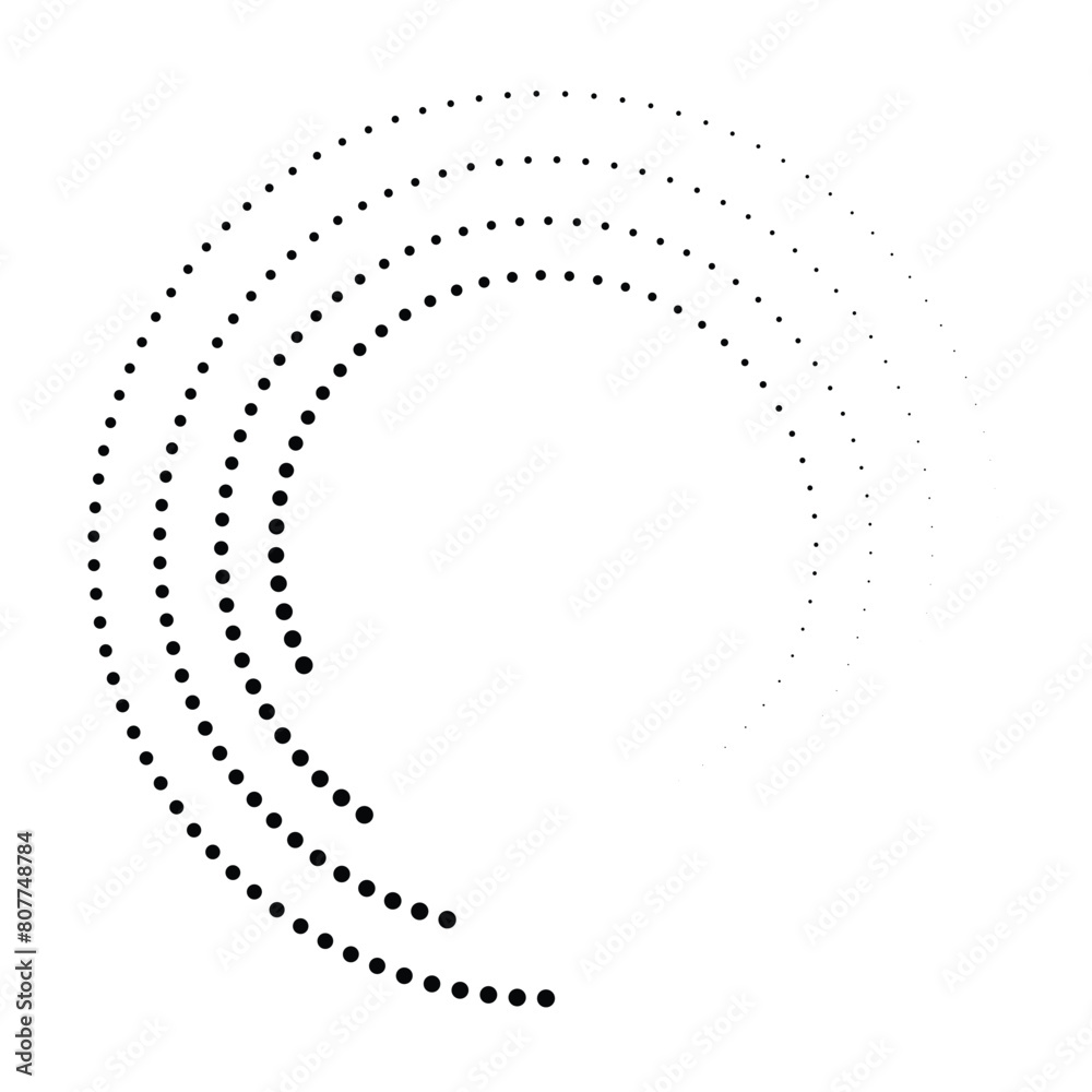 Leinwandbilder circle dotted speed lines, halftone dots in circle form on white background, halftone circle frames,
