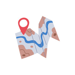 Map with location pin vector illustration.