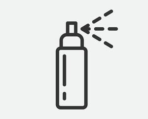 Bottle spray icon for cosmetics, body and skin care, perfumes isolated on white background. Vector illustration or logo.