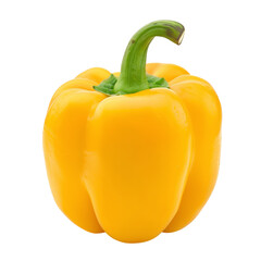 Yellow bell pepper isolated on transparent background png file