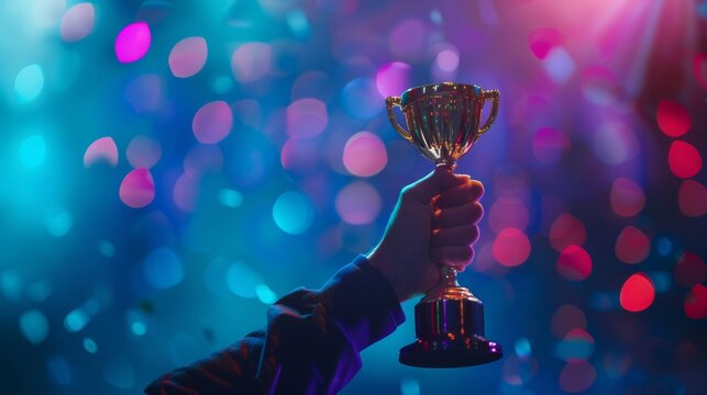 The Victory Trophy Held High