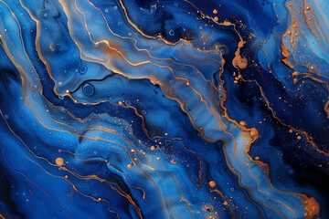A blue and gold swirl pattern, with the blue being the dominant color
