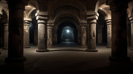Fototapeta premium Roman coliseum's underground chambers used for secret gatherings