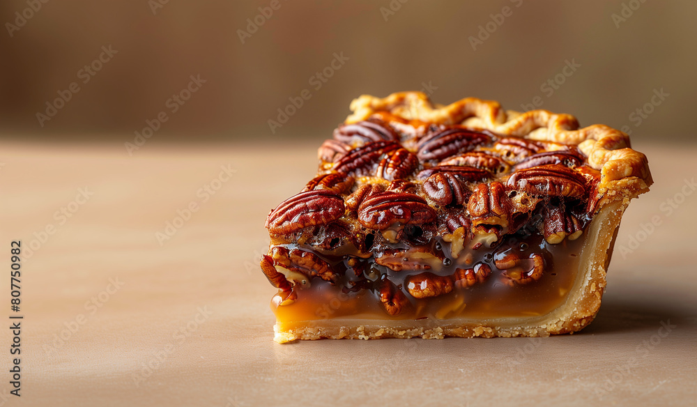 Wall mural a slice of pecan pie is shown on a table - Wall murals
