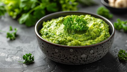 Bowl of Guacamole on Table