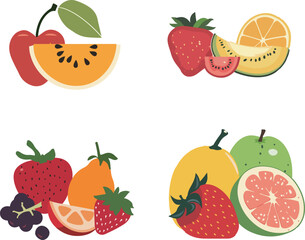 Colorful Fruit Collection Illustration
