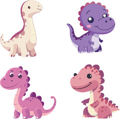 Cute Cartoon Dinosaurs Collection