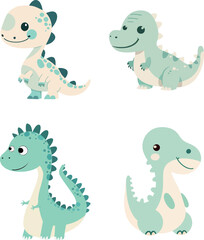 Cute Cartoon Dinosaurs Collection