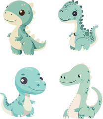 Cute Cartoon Dinosaurs Collection