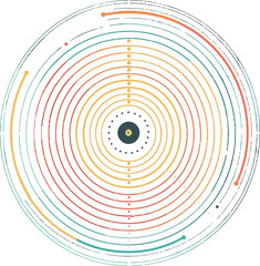 Colorful Concentric Circles Abstract Design