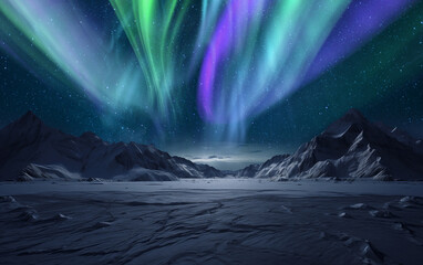 Antarctica Aurora Celestial Spectacle AI Generated