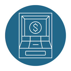 ATM machine black line icon.