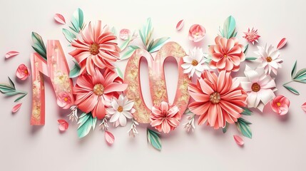 Graphic with word mom in 3d and flower UHD wallpaper