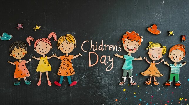 Incription on black background children day UHD wallpaper