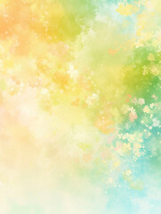 カラフルな花柄のキラキラ水彩テクスチャ背景　Generative AI