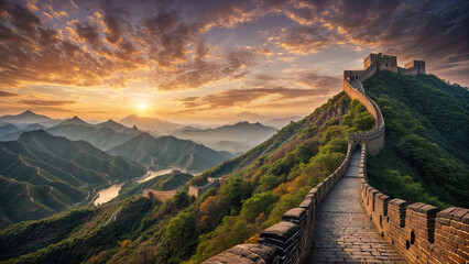 Great wall in China. Horizontal composition