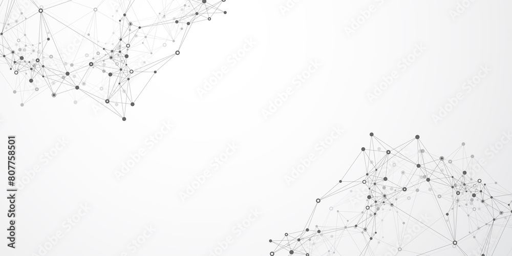 Poster Global network connection banner design template. Header social network communication in the global business concept. Big data visualization. Internet technology