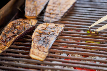 mixed vegetables on the grill.