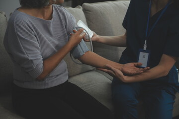 Doctor doing professional pressure examine her young patient