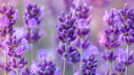 Obraz premium Lavender, peace and tranquility, with its soft colors and delicate flowers, femininity grace elegance refinement sophistication