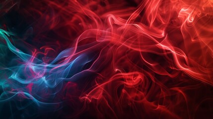 Red and blue smoke, intertwined.
