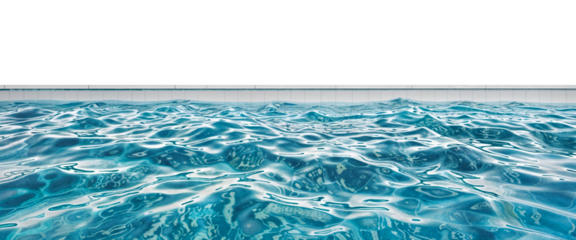 View from the inside of a swimming pool isolated on a transparent background