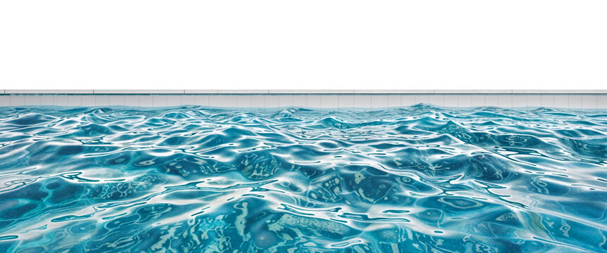 View from the inside of a swimming pool isolated on a transparent background