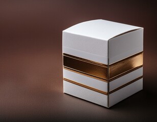Luxurious unbranded blank white and gold carton box packaging