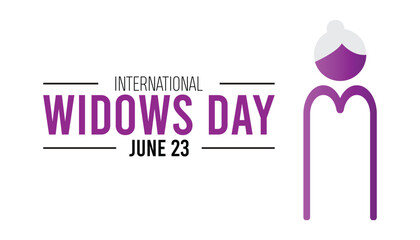 International Widows Day observed every year in June. Template for background, banner, card, poster with text inscription.