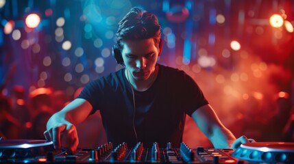 Intense DJ Performing at Club
