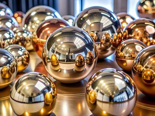 A row of metallic object 