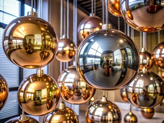 A row of metallic object 