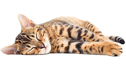 purebred bengal cat on a white background. good for content and wallpaper
