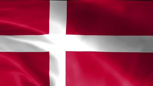 3D illustration of the national flag of Denmark waving, seamless animated background