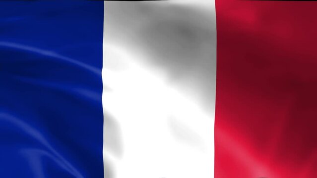 3D illustration of the national flag of France waving, seamless animated background