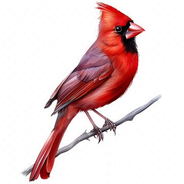 recommend clip art: red cardinal bird isolated on a transparent background, watercolor style clipart