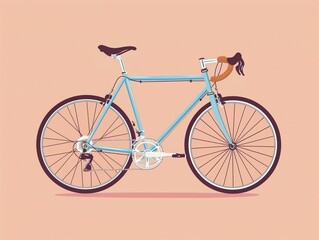 A blue bicycle with a pink background. The bike is a symbol of freedom and adventure