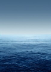Fototapeta premium A calm blue ocean with a clear sky above