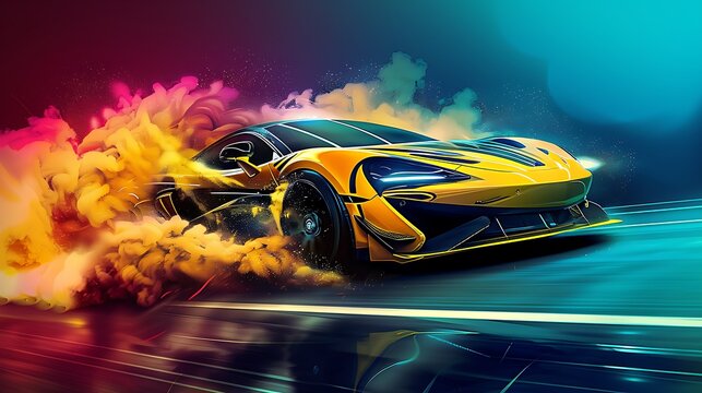 sport car wallpaper illustration images ai generative