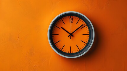 time winter summer concept school management space copy Close o'clock Ten background orange pastel trendy clock wall plain analogue Part autumn white agenda schedule opening hours operation minute