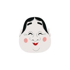 Stylized Kabuki theater mask vector illustration