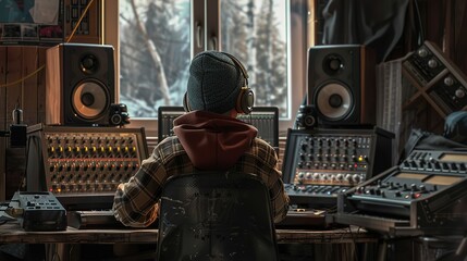 A boy trapper working as a music producer UHD wallpaper